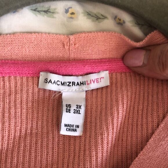 Isaac Mizrahi Short Sleeve Knit Sweater Size 3X GUC Pink - Picture 3 of 5